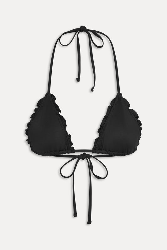 Nick Ruffle Top - Black by Frankies Bikinis