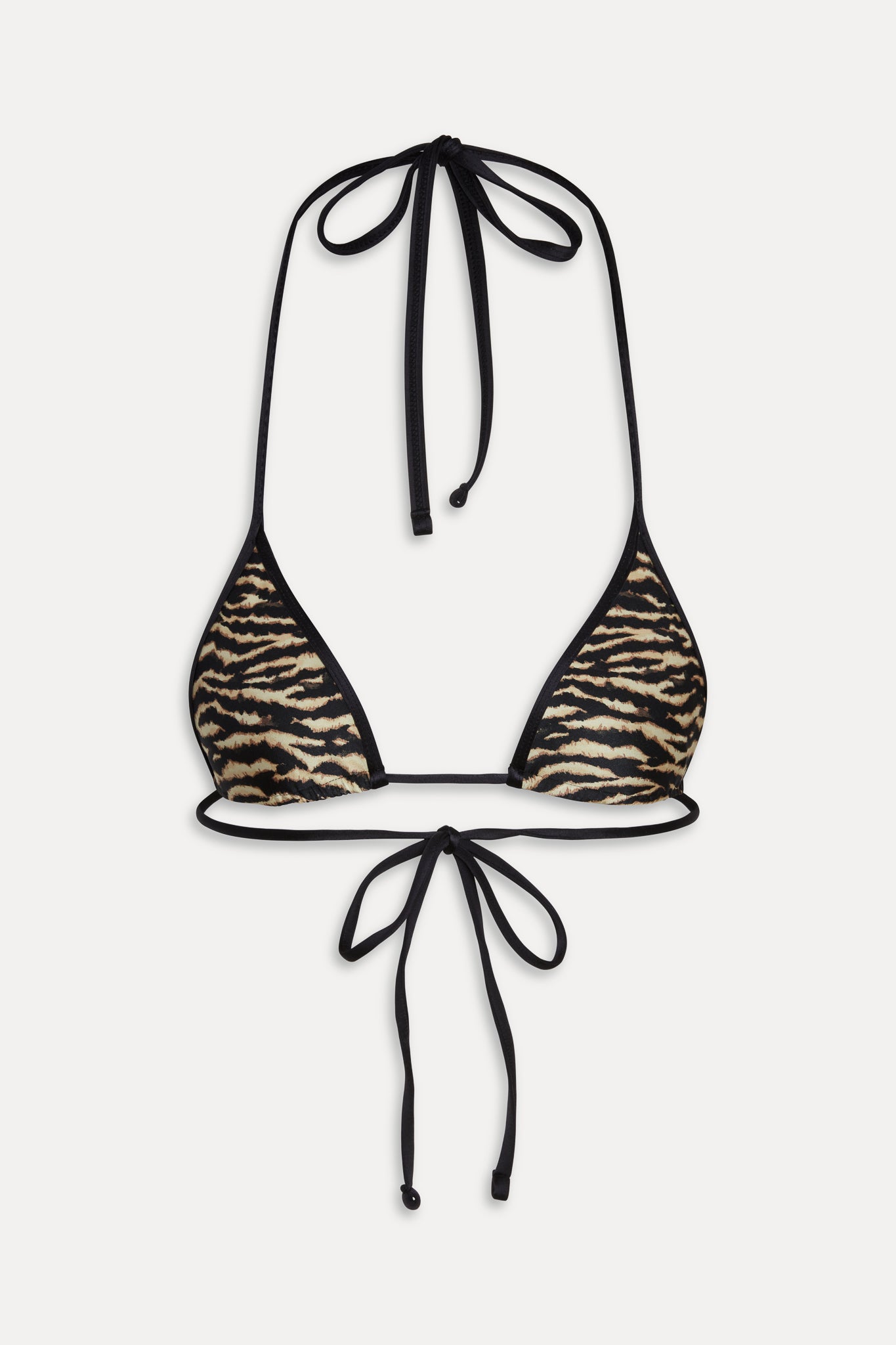 x Réalisation Par Paradise Halter Bikini Top  Vintage Tiger