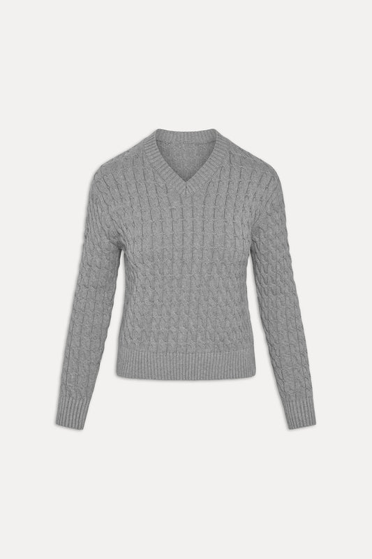 Prince Cable Knit Sweater - Cloud Cover by Frankies Bikinis