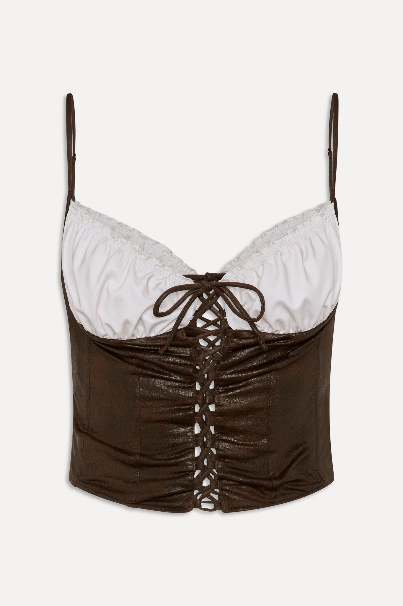 x BELLA HADID Ranch Corset Bikini Top  Cocoa