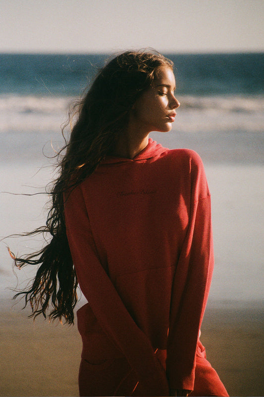 Haven Thermal Hoodie - Strawberry Red by Frankies Bikinis