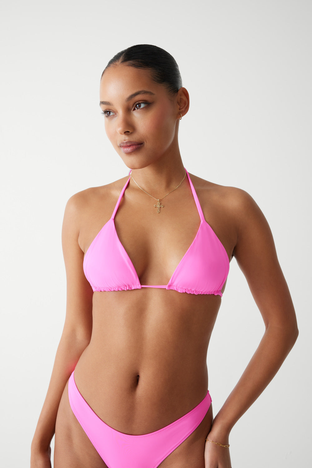 Neon Fuller Bust Triangle Tie Bikini Top