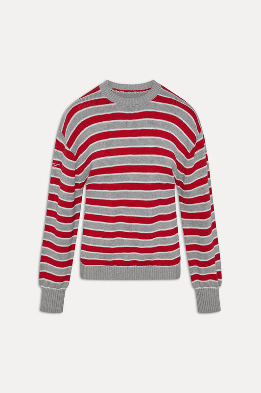 Sloane Oversized Knit Sweater - Cloud Cover Stripe by Frankies Bikinis