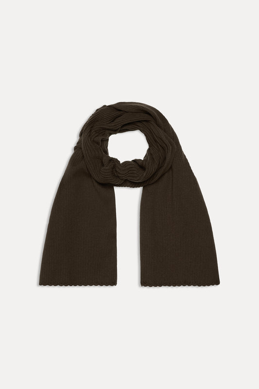 Product-Hover--Snug Knit Scarf - Chocolate Brown