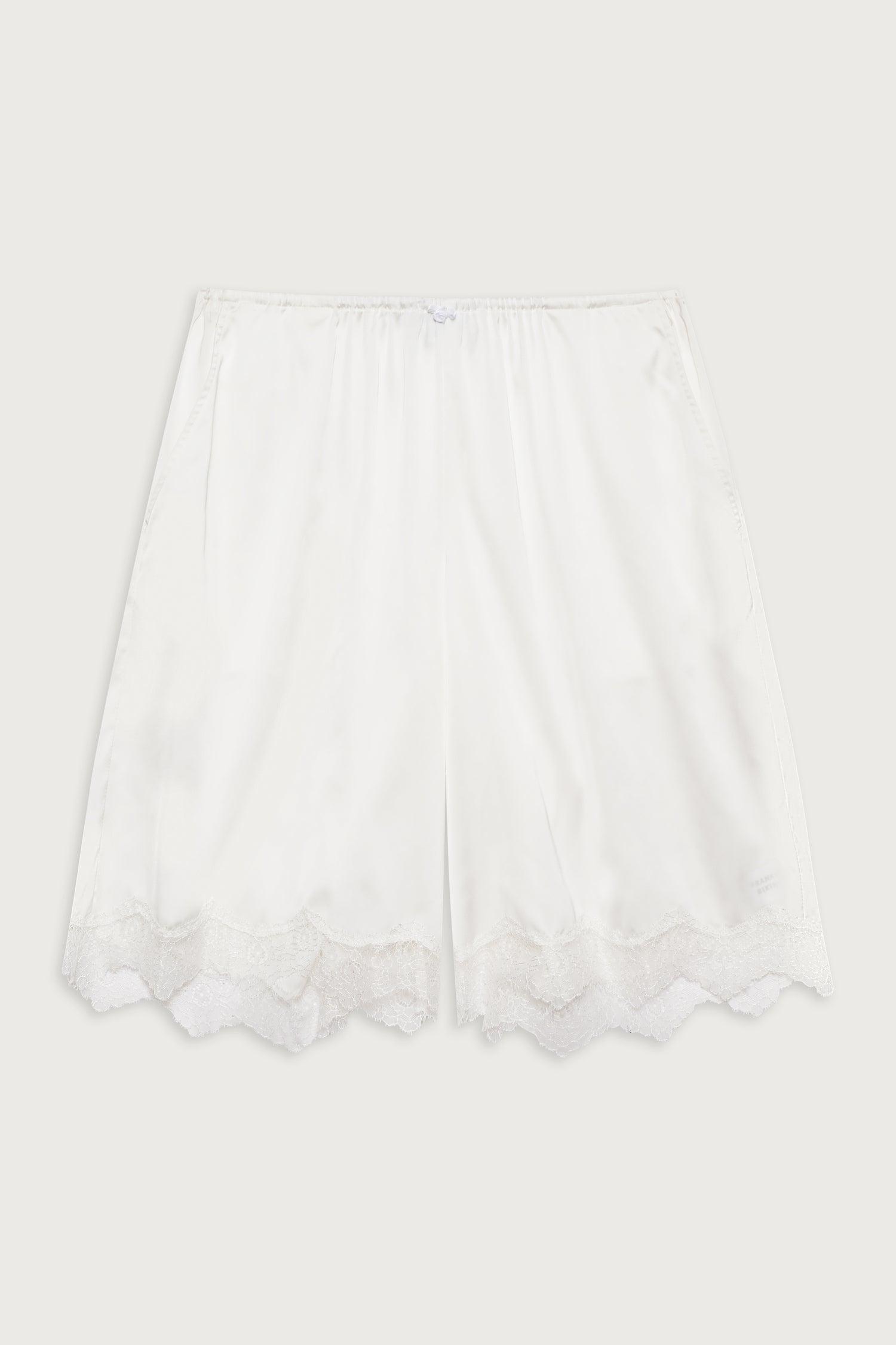 Snuggle Satin Capri Short - White