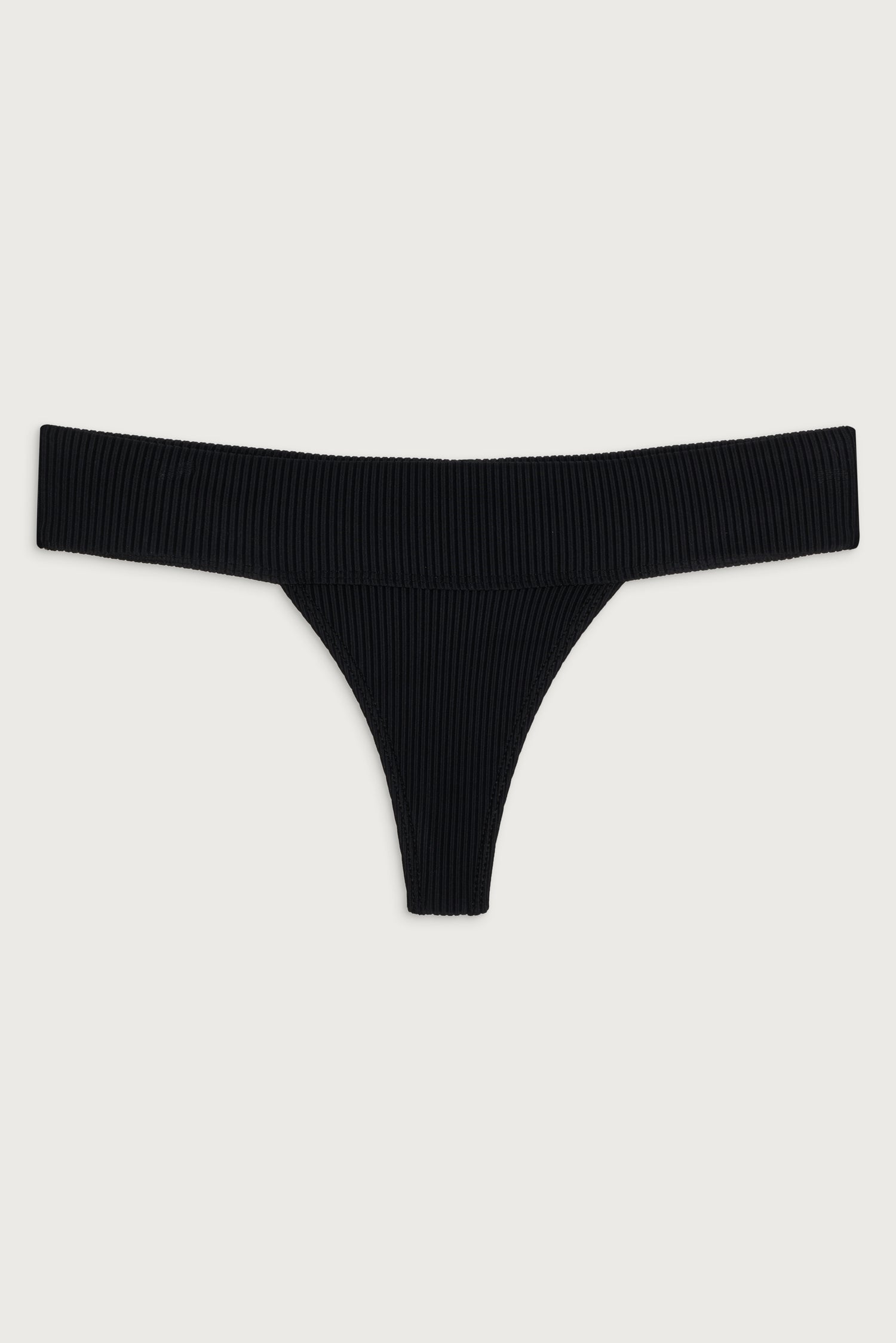 Sofia Ribbed Micro Bikini Bottom  Black