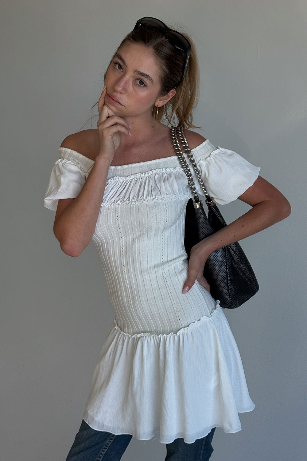 Aura Off The Shoulder Mini Dress