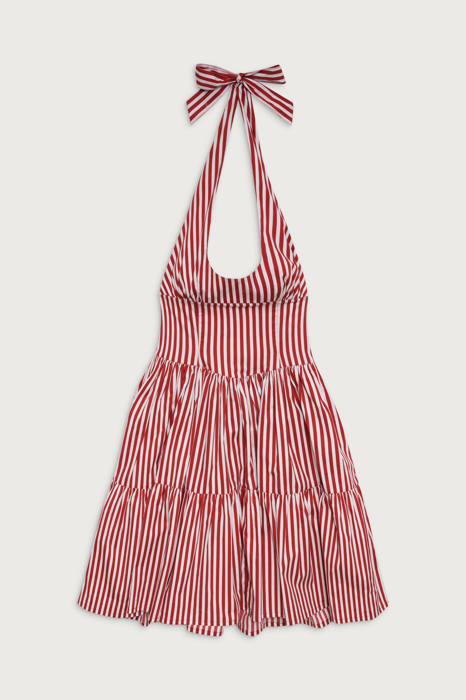Tulsa Halter Midi Dress  Scarlet Stripe