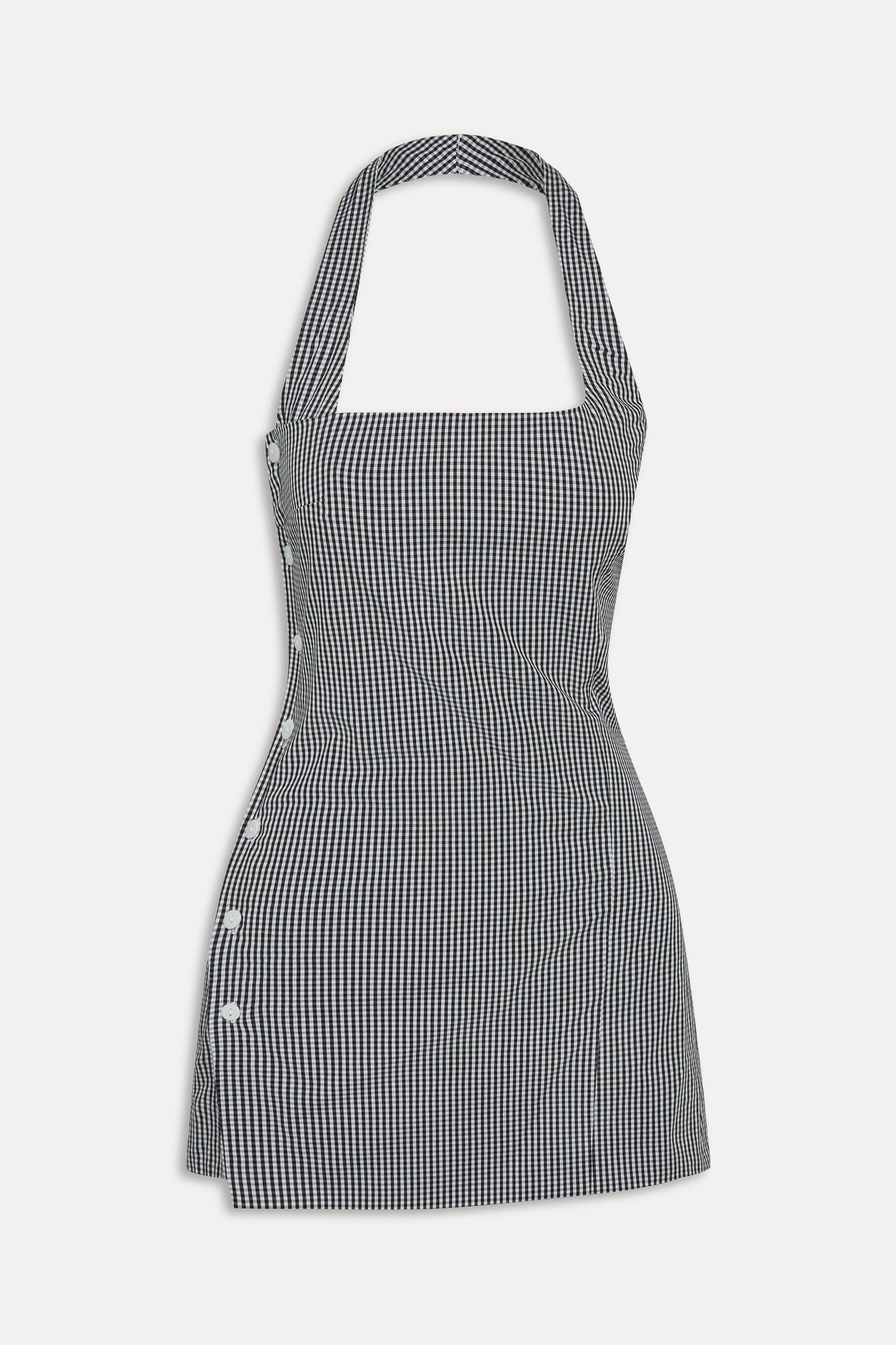 West Cotton Wrap Mini Dress  Morning Gingham