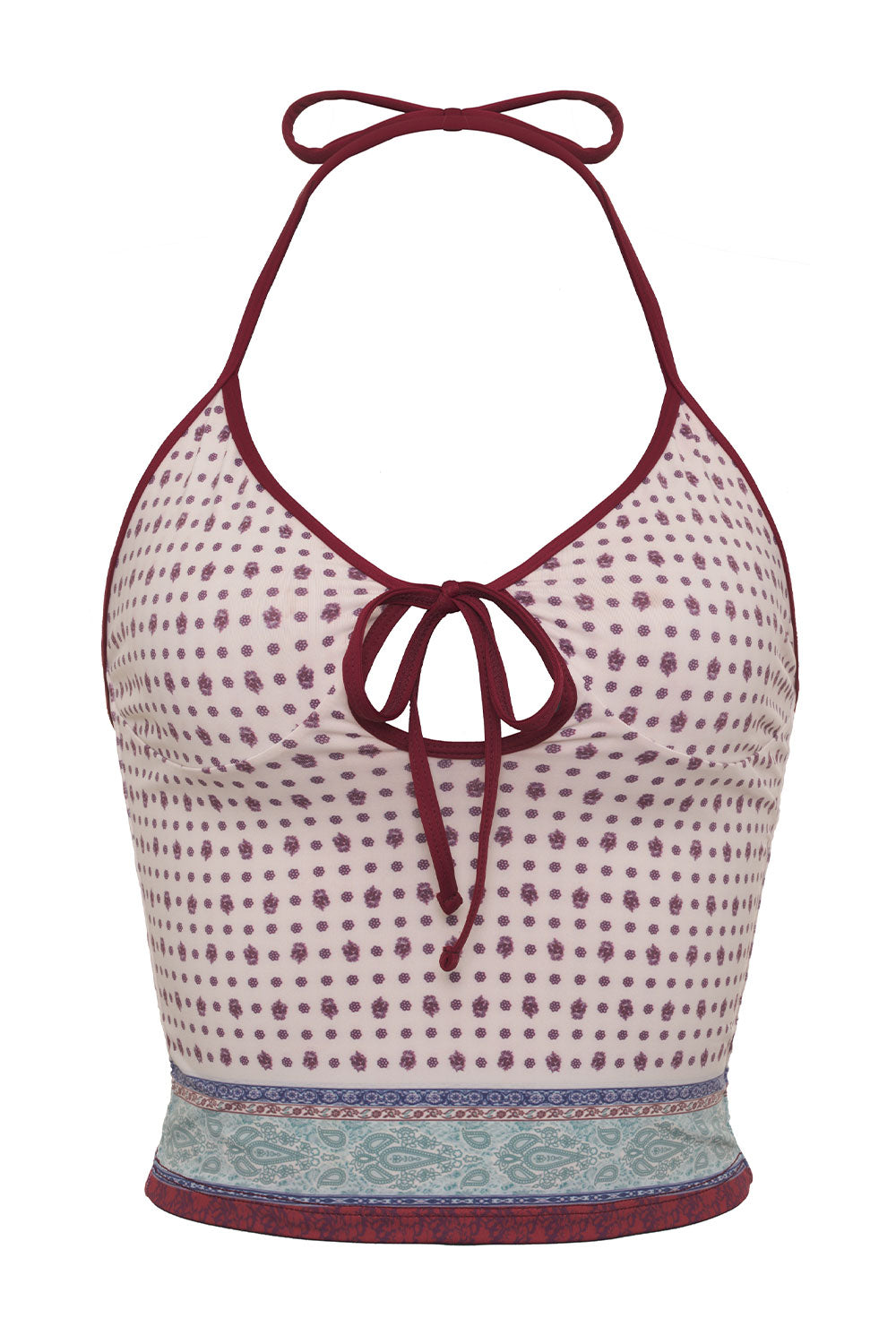 Adriana Halter Tankini Bikini Top  Sand Paisley