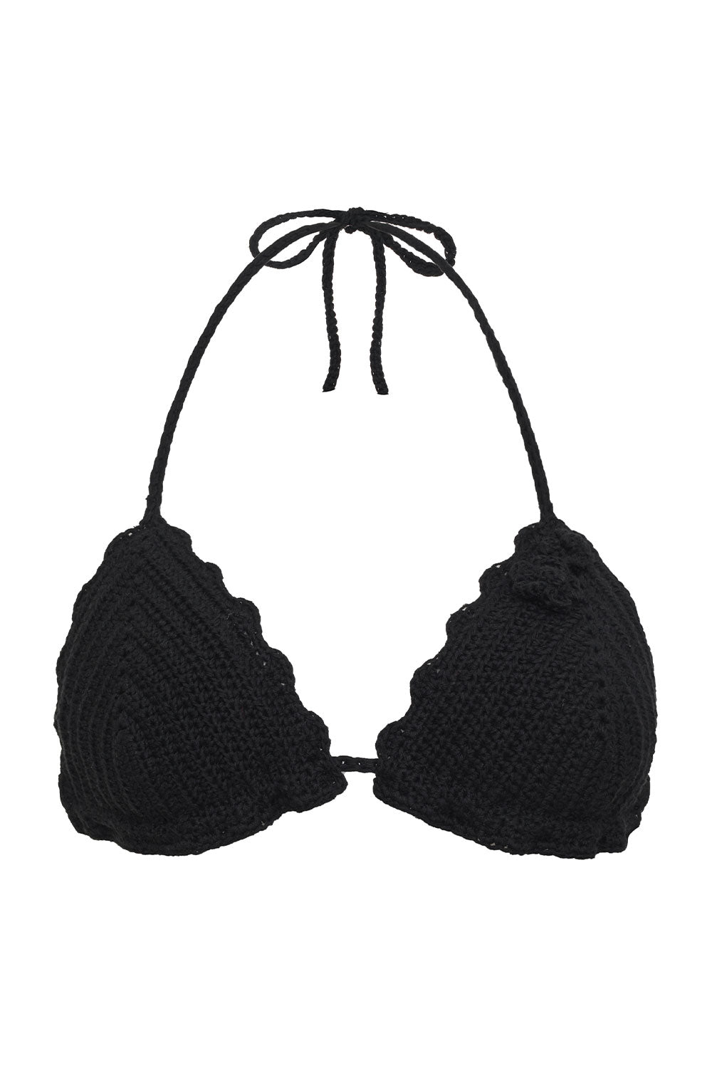 Chloe Triangle Crochet Bikini Top  Black