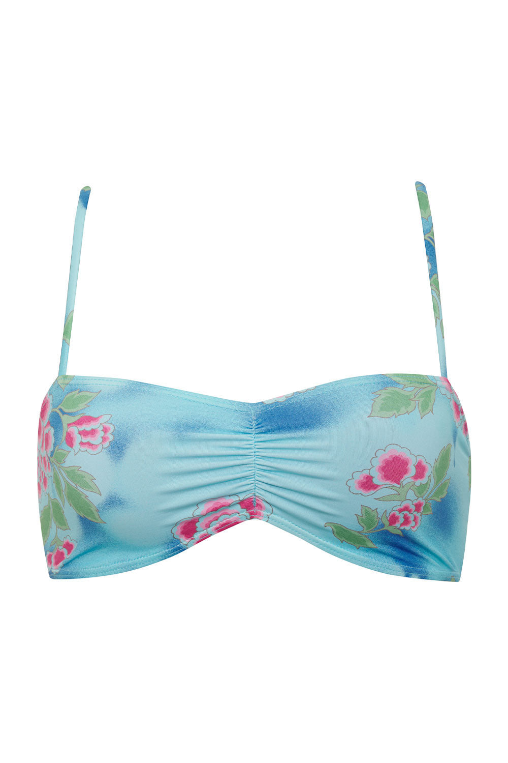 Cleo Floral Bralette Bikini Top  Blue Daiquiri