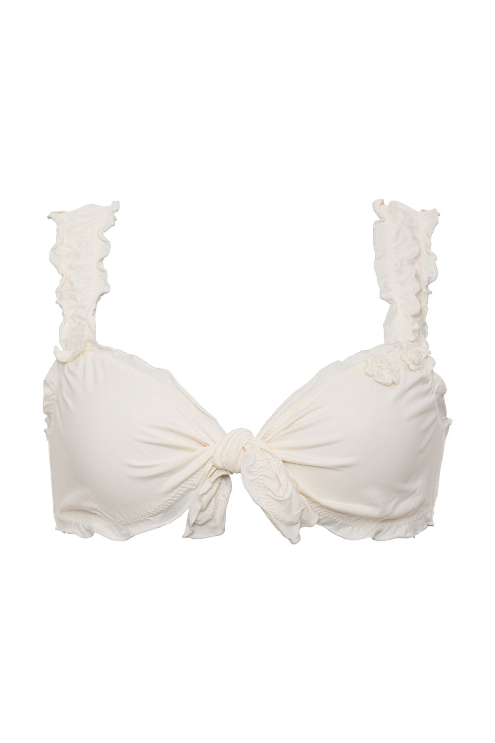 Colby Tie Front Ruffle Bikini Top  Sunrose