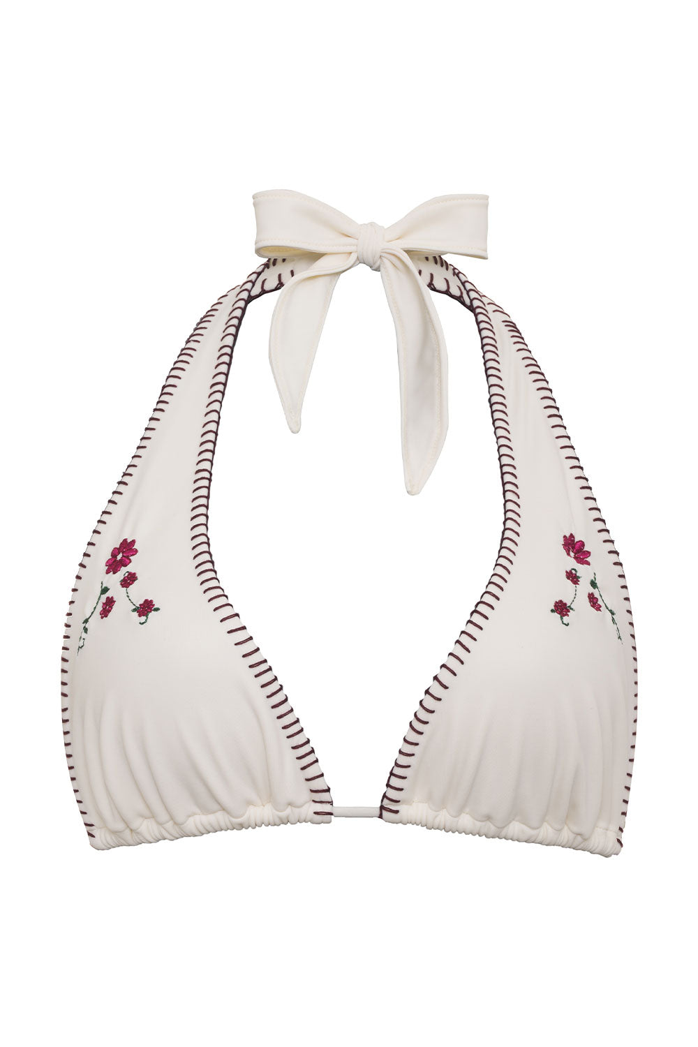 Diana Embroidered Halter Bikini Top  Sea Fairy