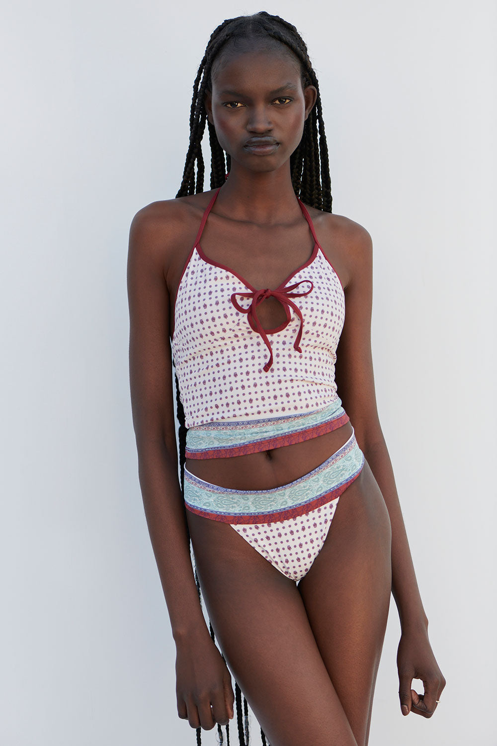 Adriana Halter Tankini Bikini Top  Sand Paisley
