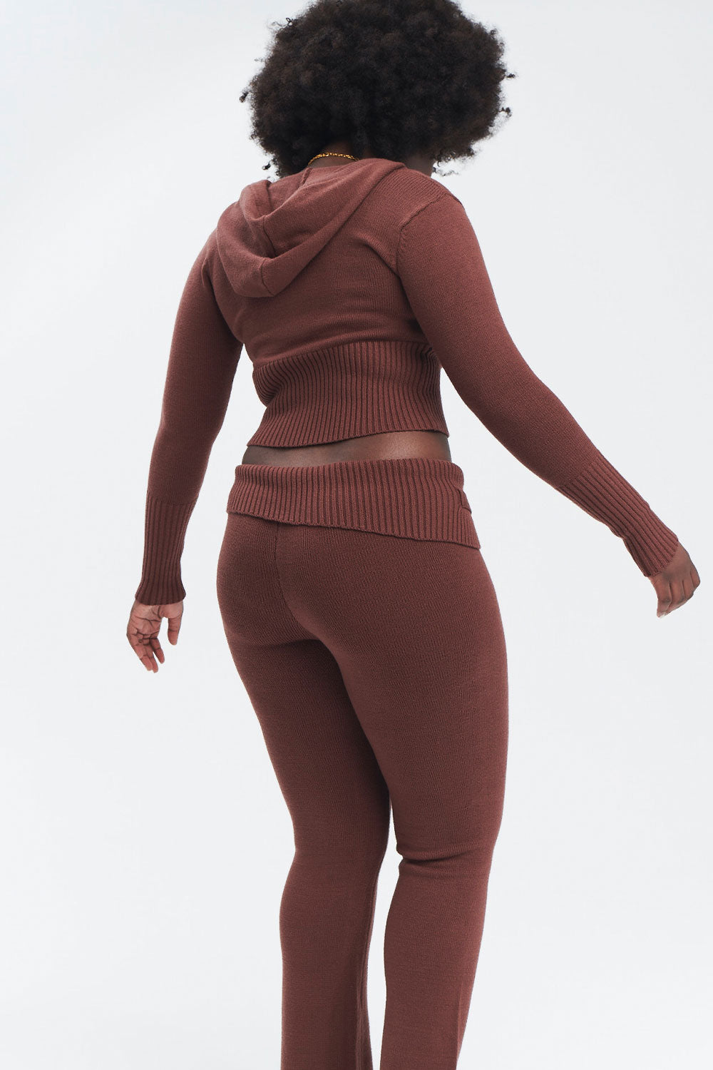 Aimee Cloud Knit Zip Up Hoodie  Chocolate