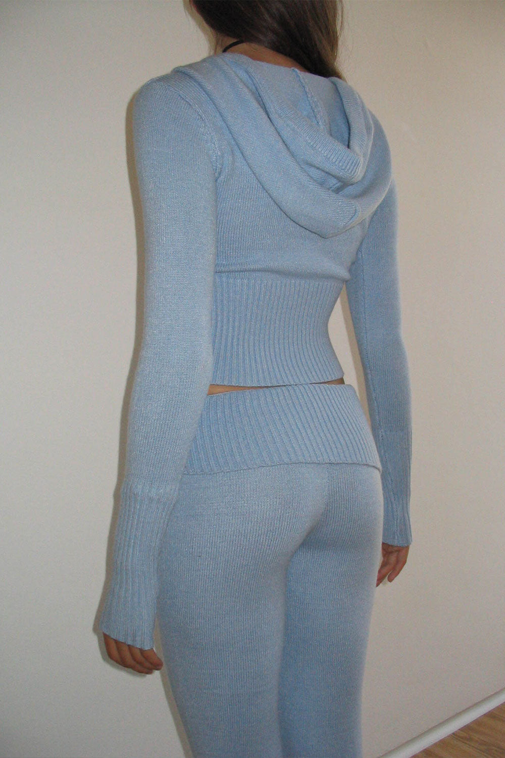Aimee Cloud Knit Zip Up Hoodie  Cornflower