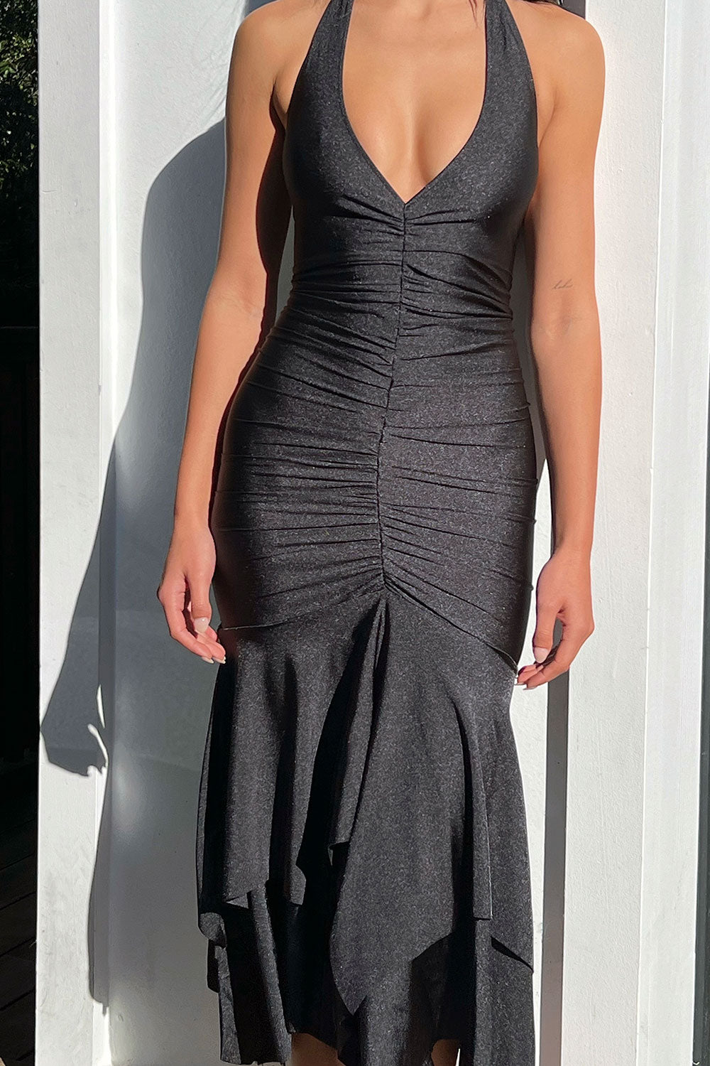 America Shine Halter Dress  Black