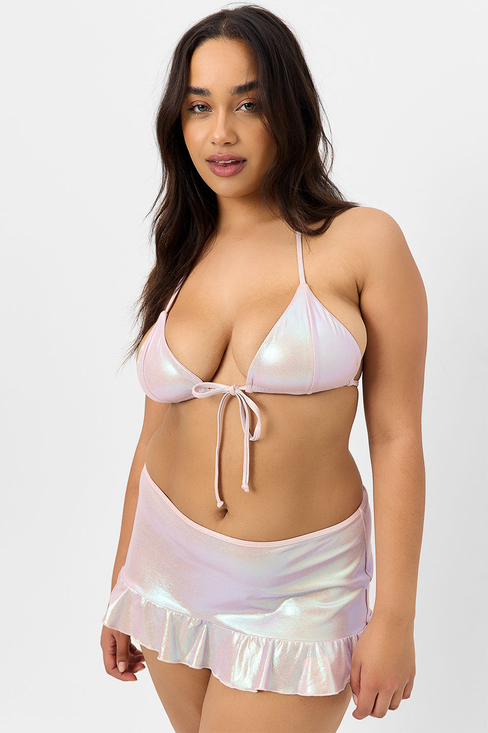 Andrea Iridescent Ruffle Skirt  Gilded Angel