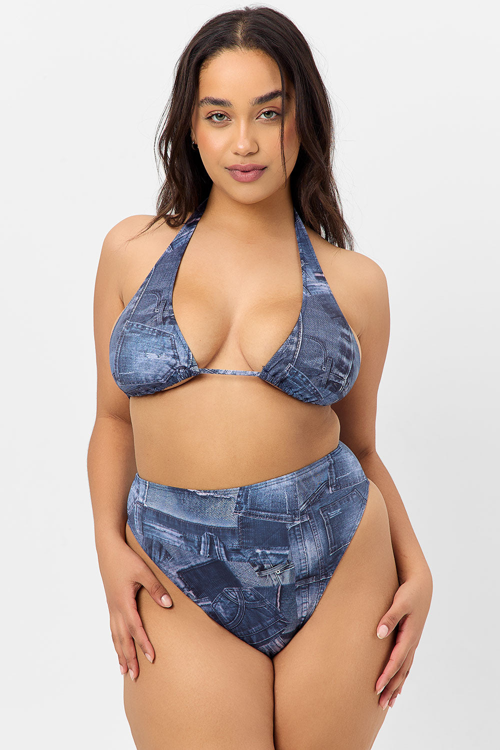 Anne Full Coverage Bikini Bottom  Blue Jean