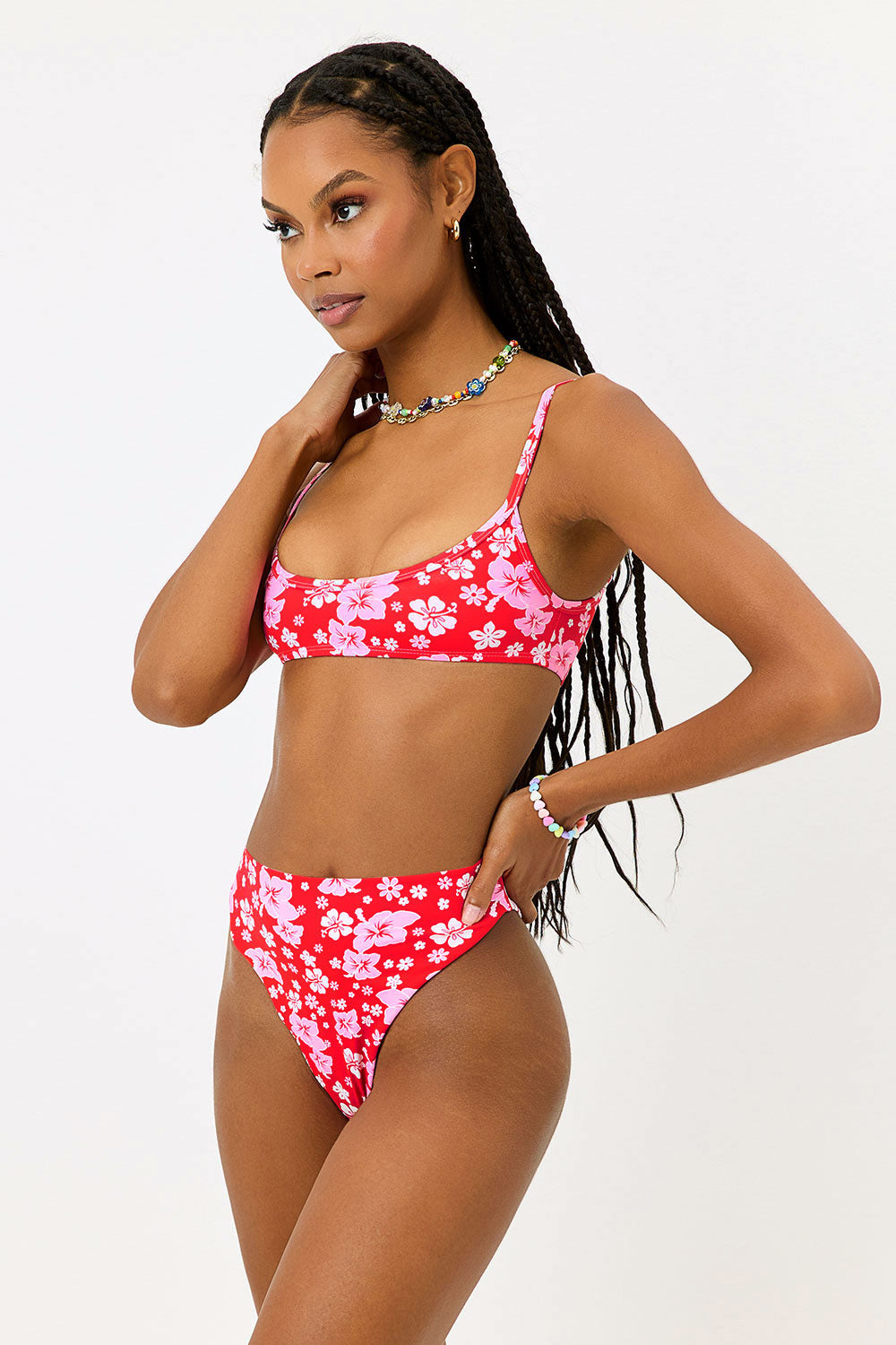 Anne Floral High Waist Bikini Bottom  Coconut Girl