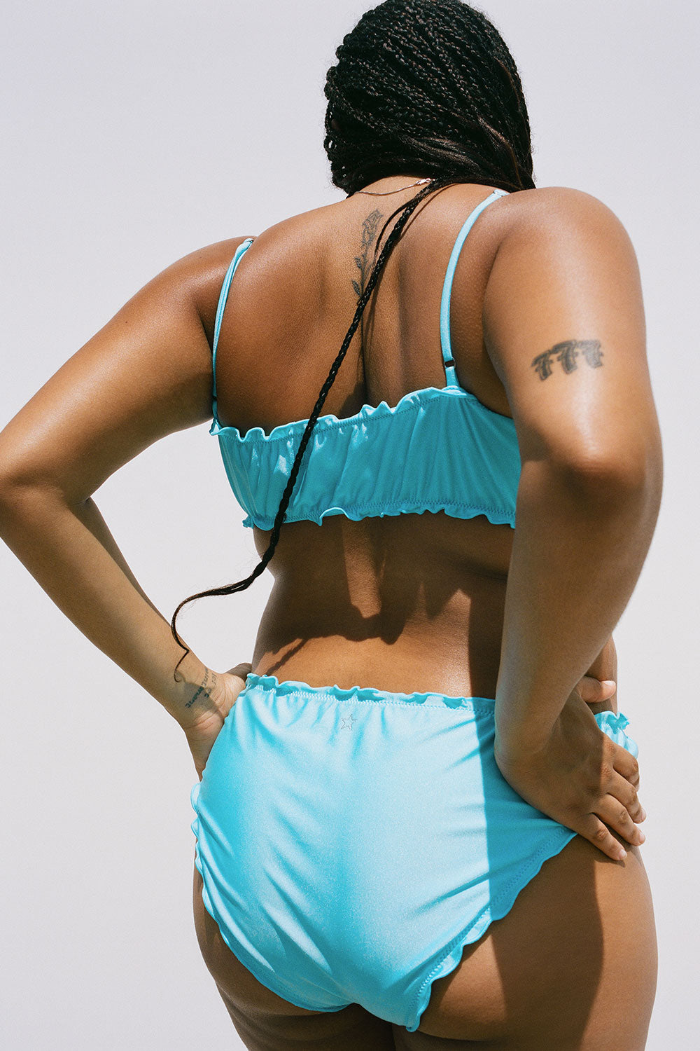 Arabelle Shine Full Coverage Bikini Bottom  Aquamarine