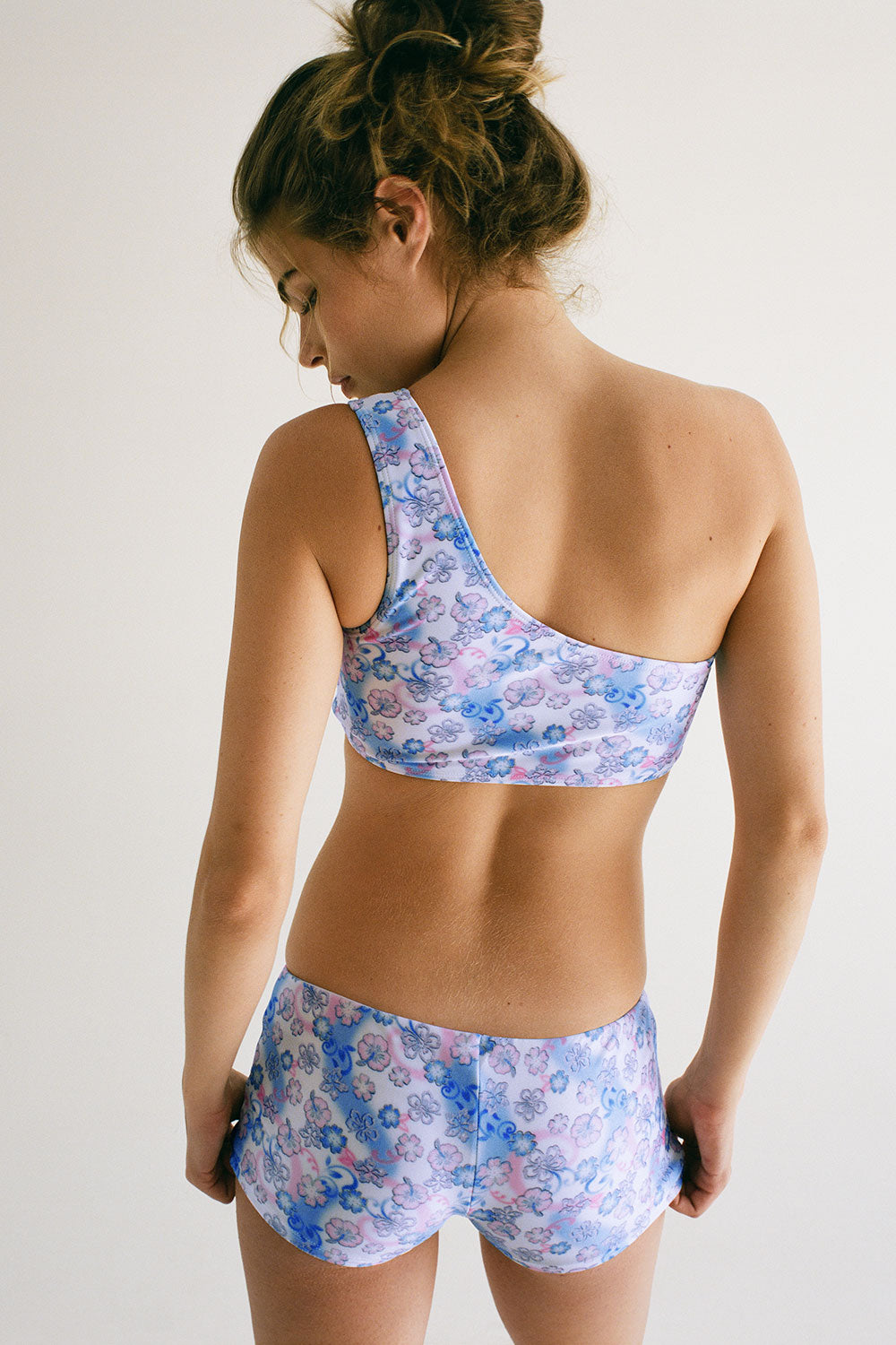 Barb One Shoulder Shine Bikini Top  City of Angels