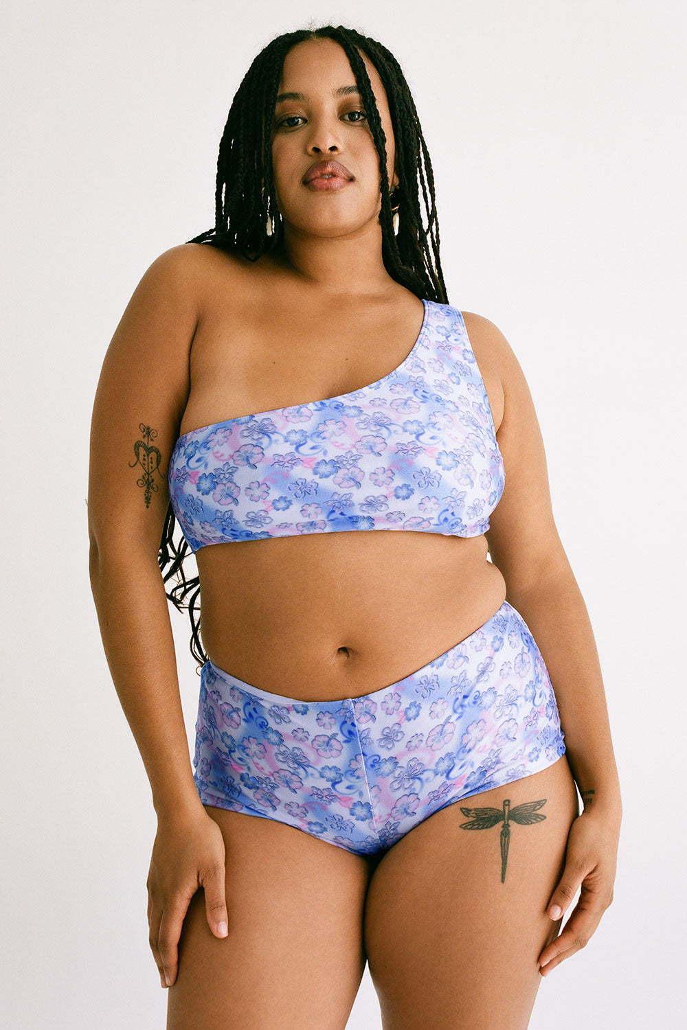 Barb One Shoulder Shine Bikini Top  City of Angels