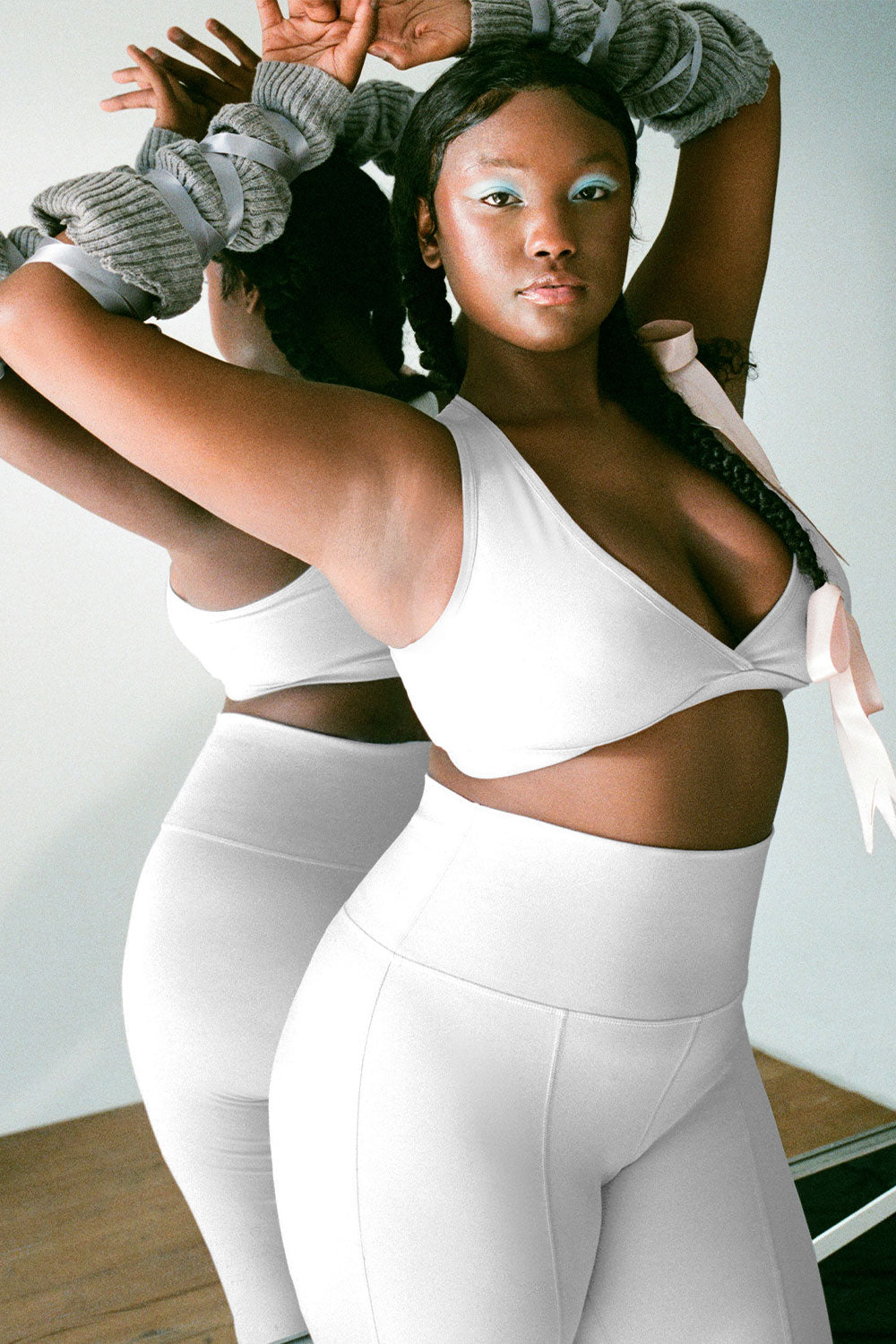 Barre Racerback Sports Bra  Icy Gray