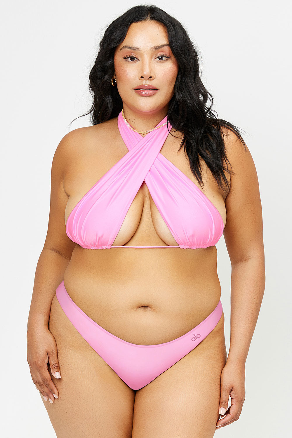Haven Satin Cheeky Bikini Bottom  90's Pink