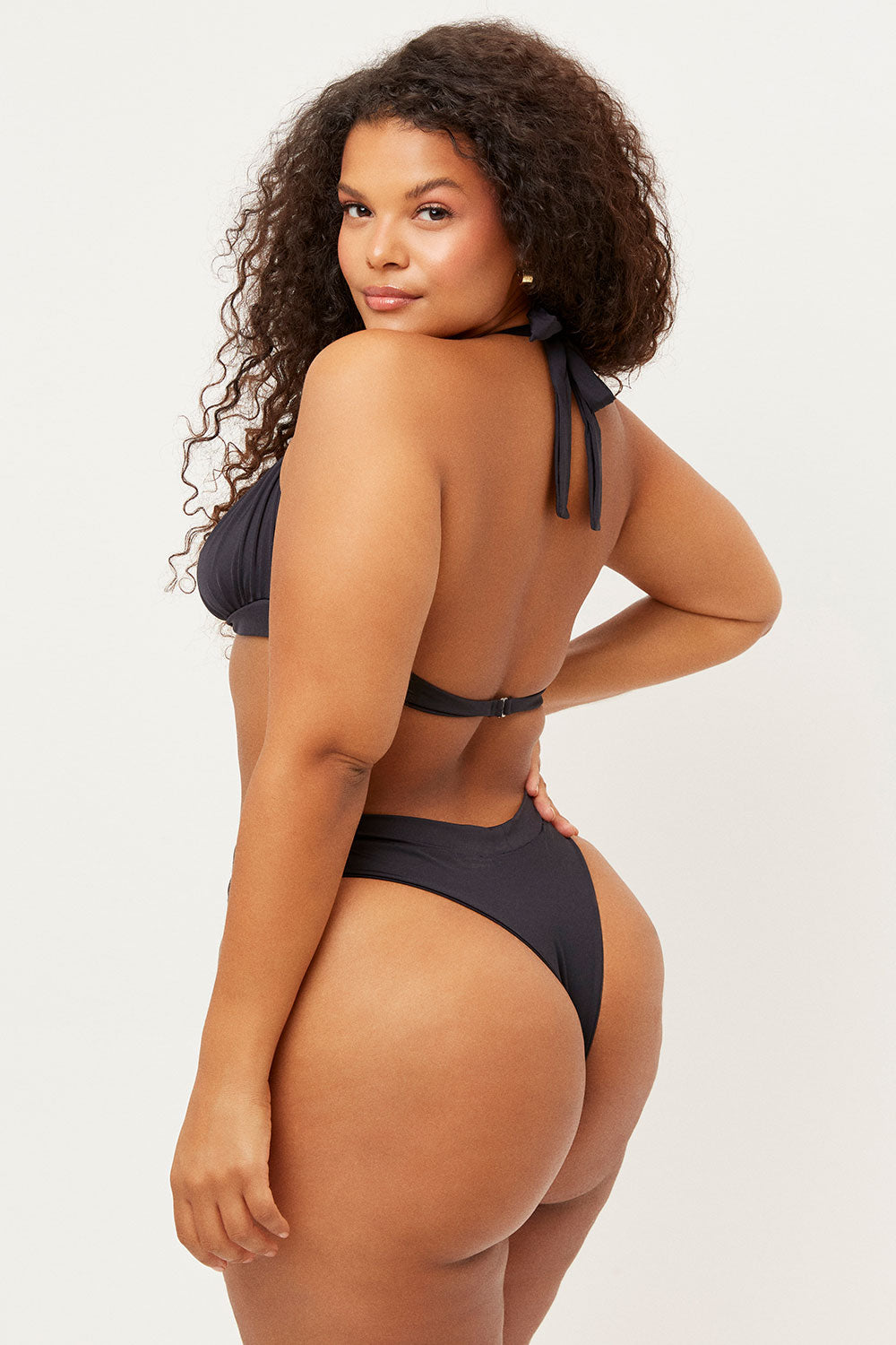 Bernie Halter Scoop Bikini Top  Black
