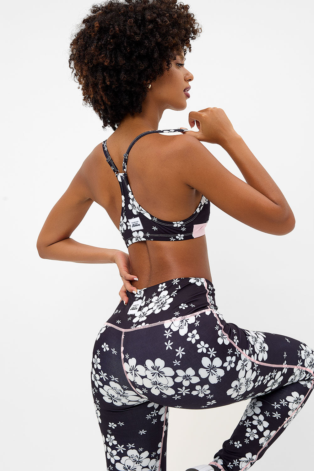 Billie Racerback Floral Sports Bra  Plush Plumeria