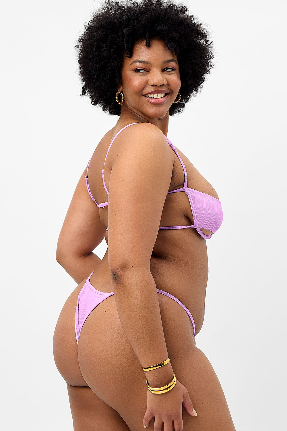 Campbell Plissé Underwire Bikini Top  Wisteria