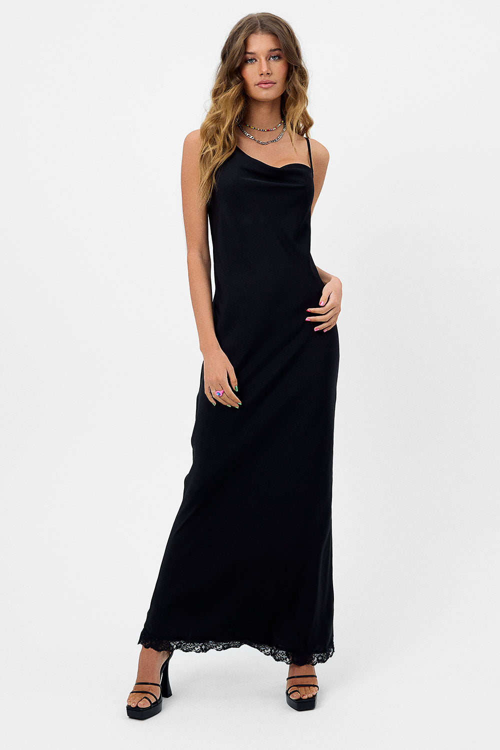 Cara Satin Maxi Dress - Black Cara Satin Maxi Dress - Black