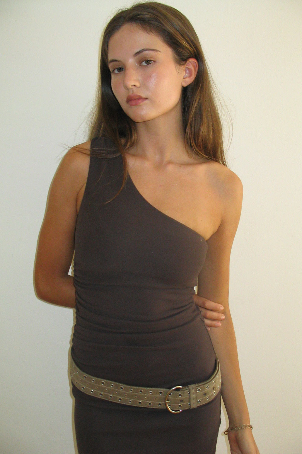 Chance One Shoulder Asymmetrical Dress  Creme Brulee