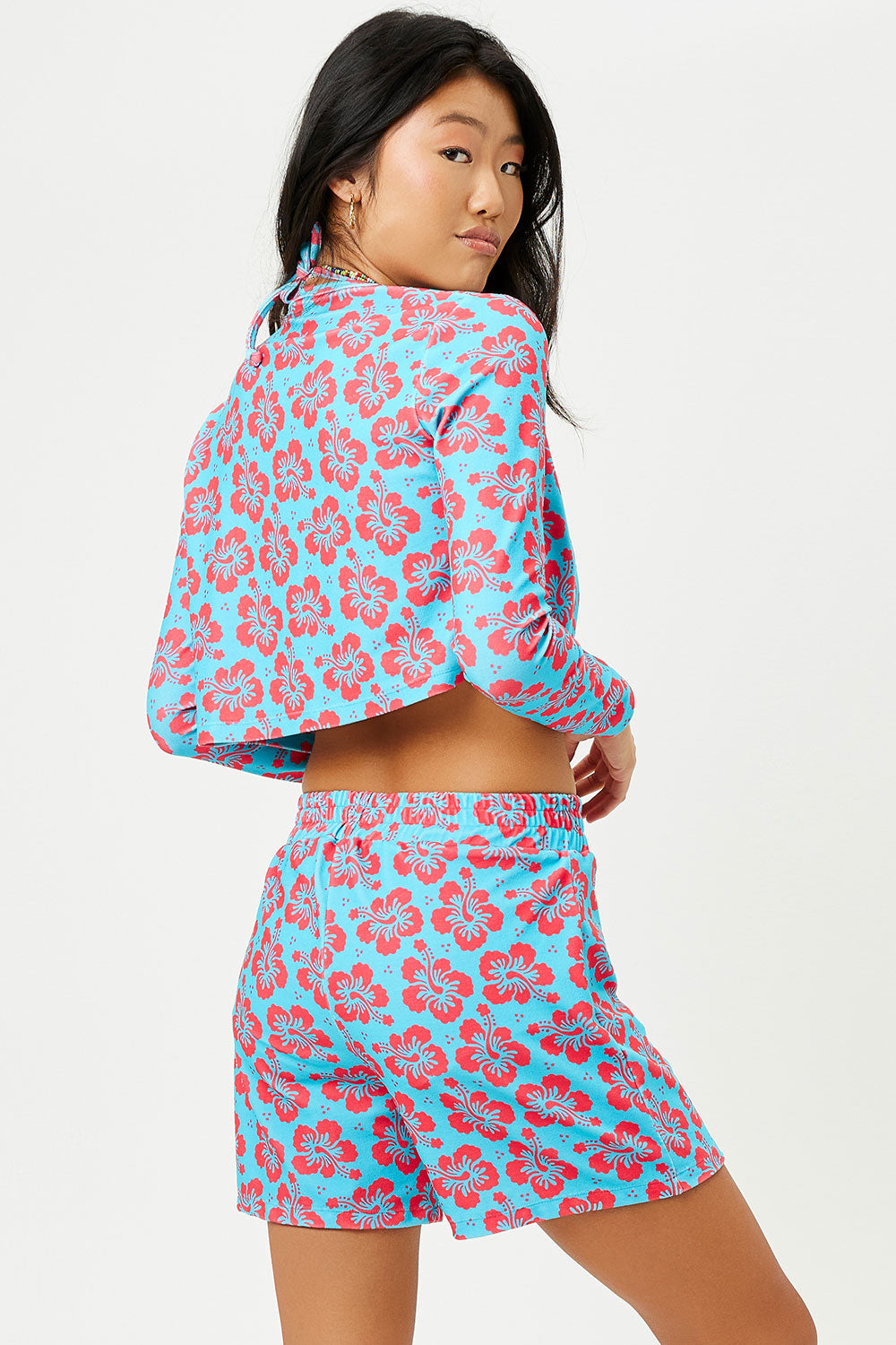 Cheri Terry Cardigan Sweater  Blue Magic