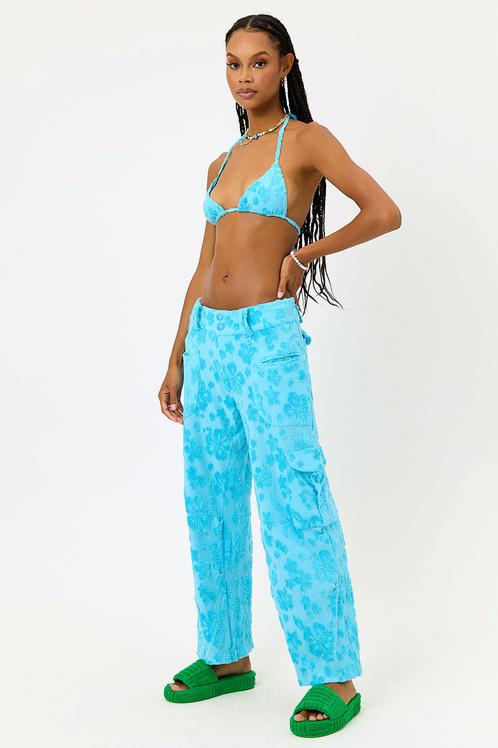 Chilli Terry Cargo Pant  Blue Isle