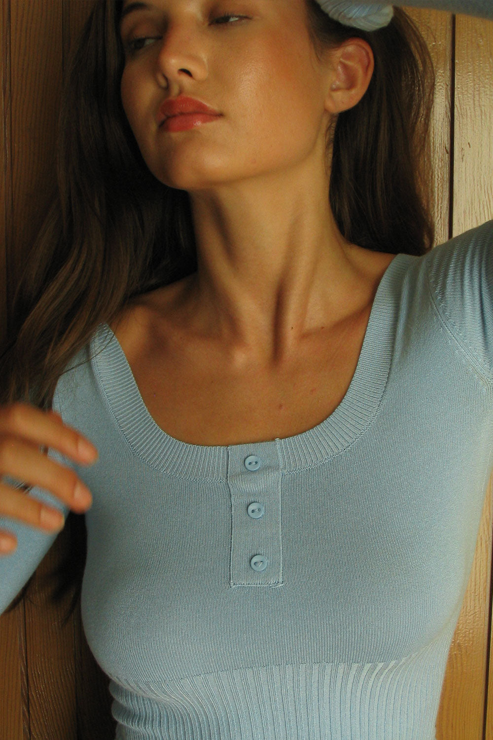 Claude Lightweight Knit Long Sleeve Dress  Cornflower