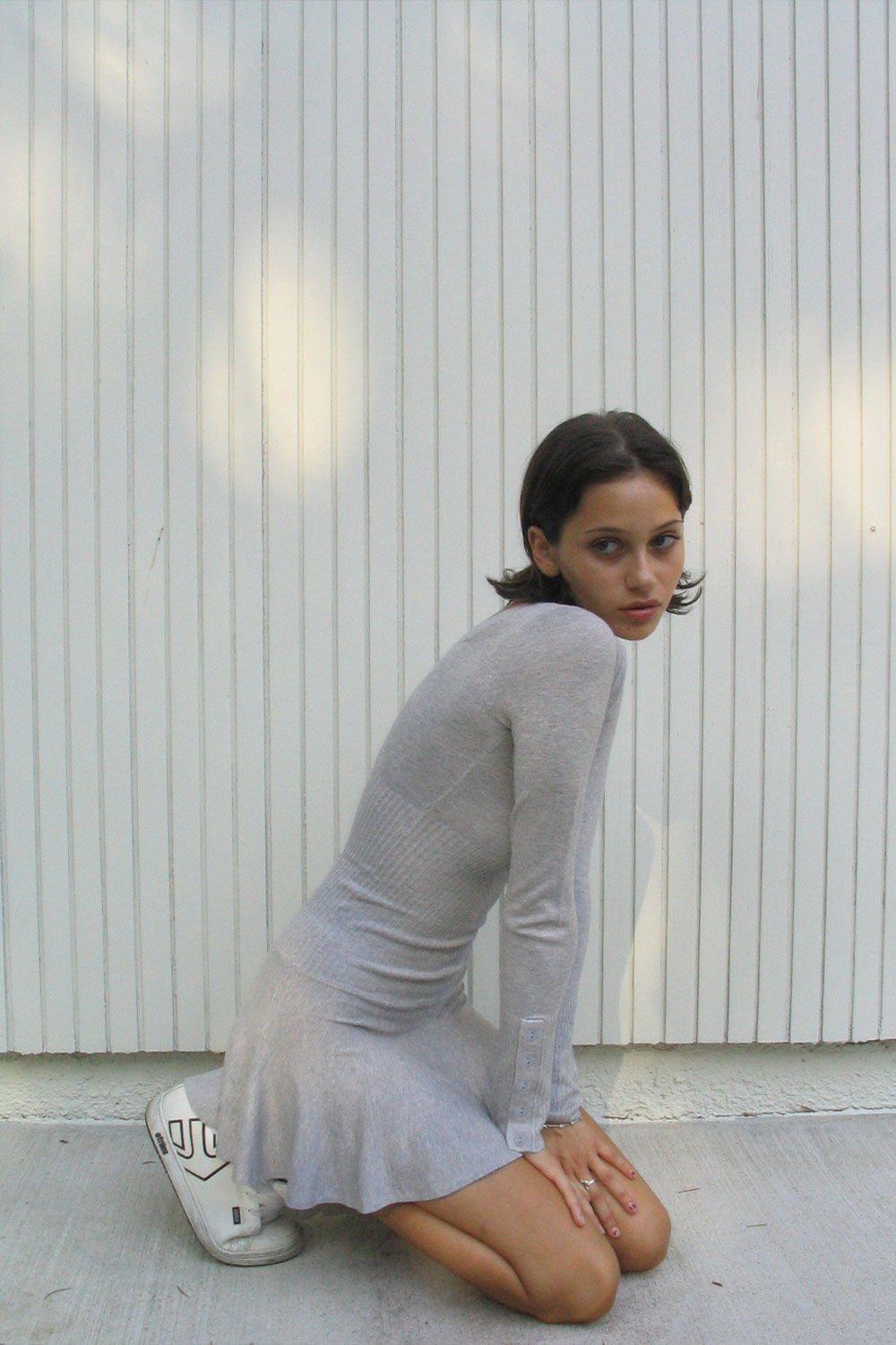 Claude Lightweight Knit Long Sleeve Dress  Heather Grey