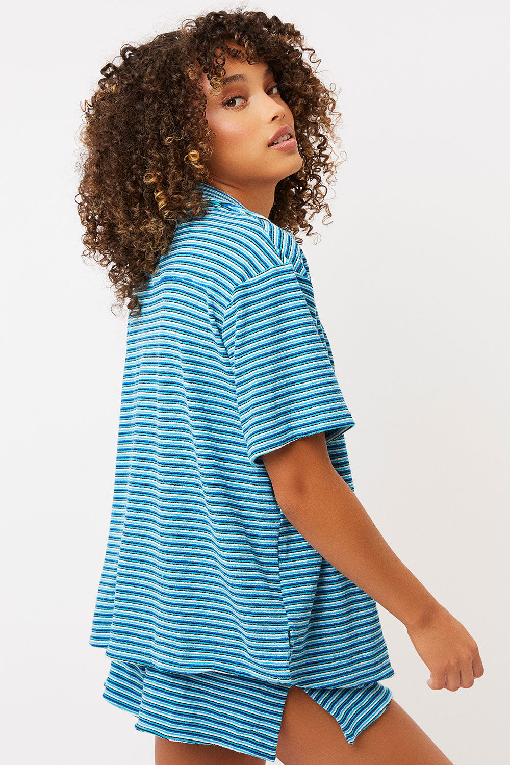 Coco Striped Terry Shorts  Positano Stripe