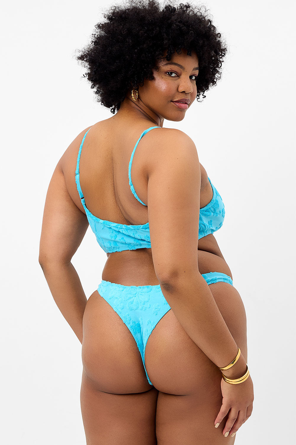 Dallas Terry Bralette Bikini Top  Blue Isle
