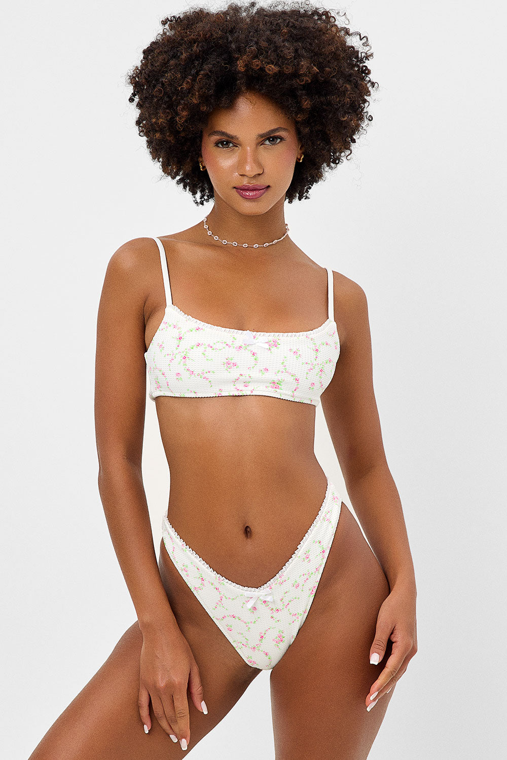 Dallas Waffle Bralette Bikini Top  Day Lily