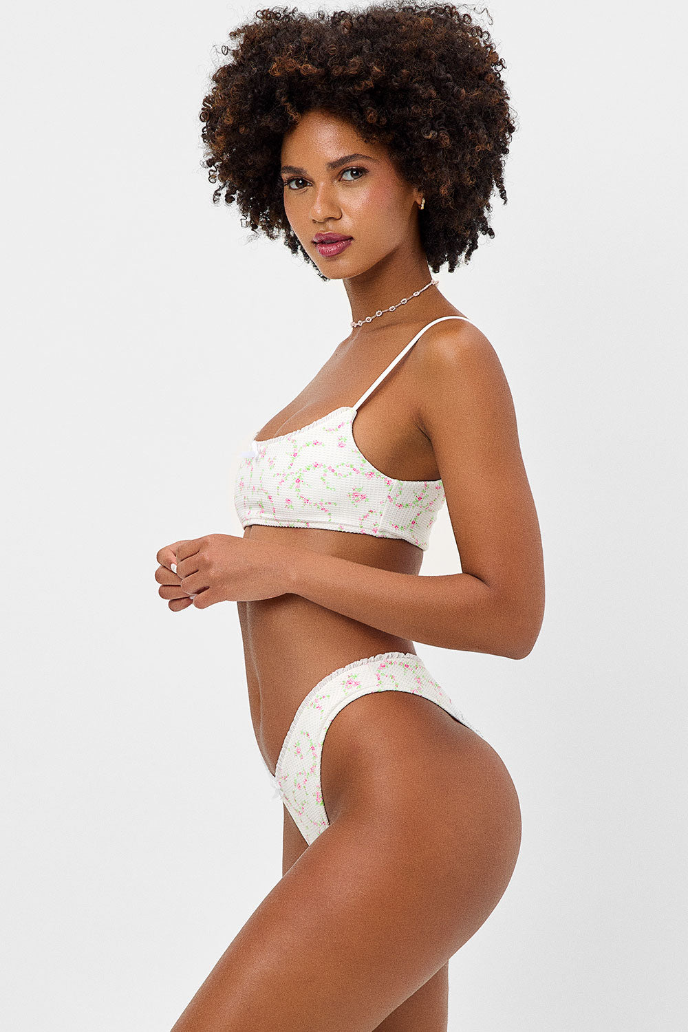 Dallas Waffle Bralette Bikini Top  Day Lily