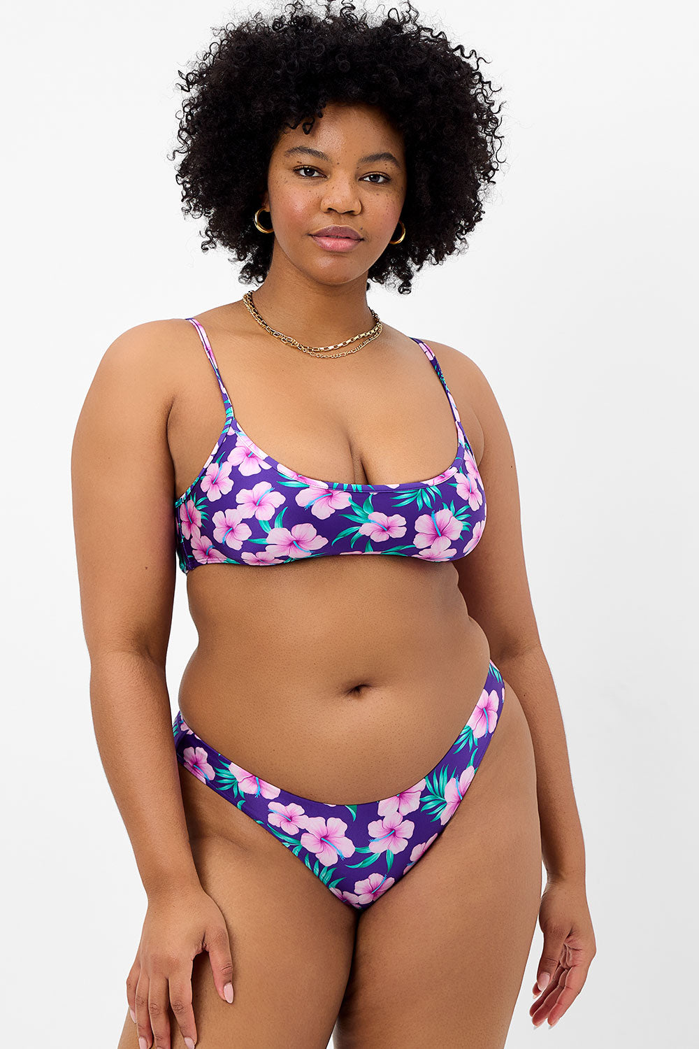 Dallas Shine Bralette Bikini Top  Purple Hibiscus