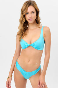 Dexter Shine Thong Bikini Bottom Aquamarine