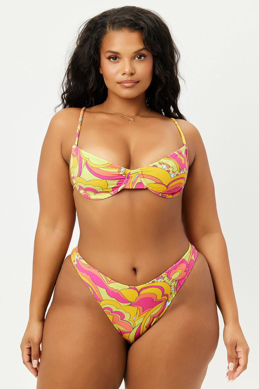 Enzo Terry Cheeky Bikini Bottom  Peace Terry