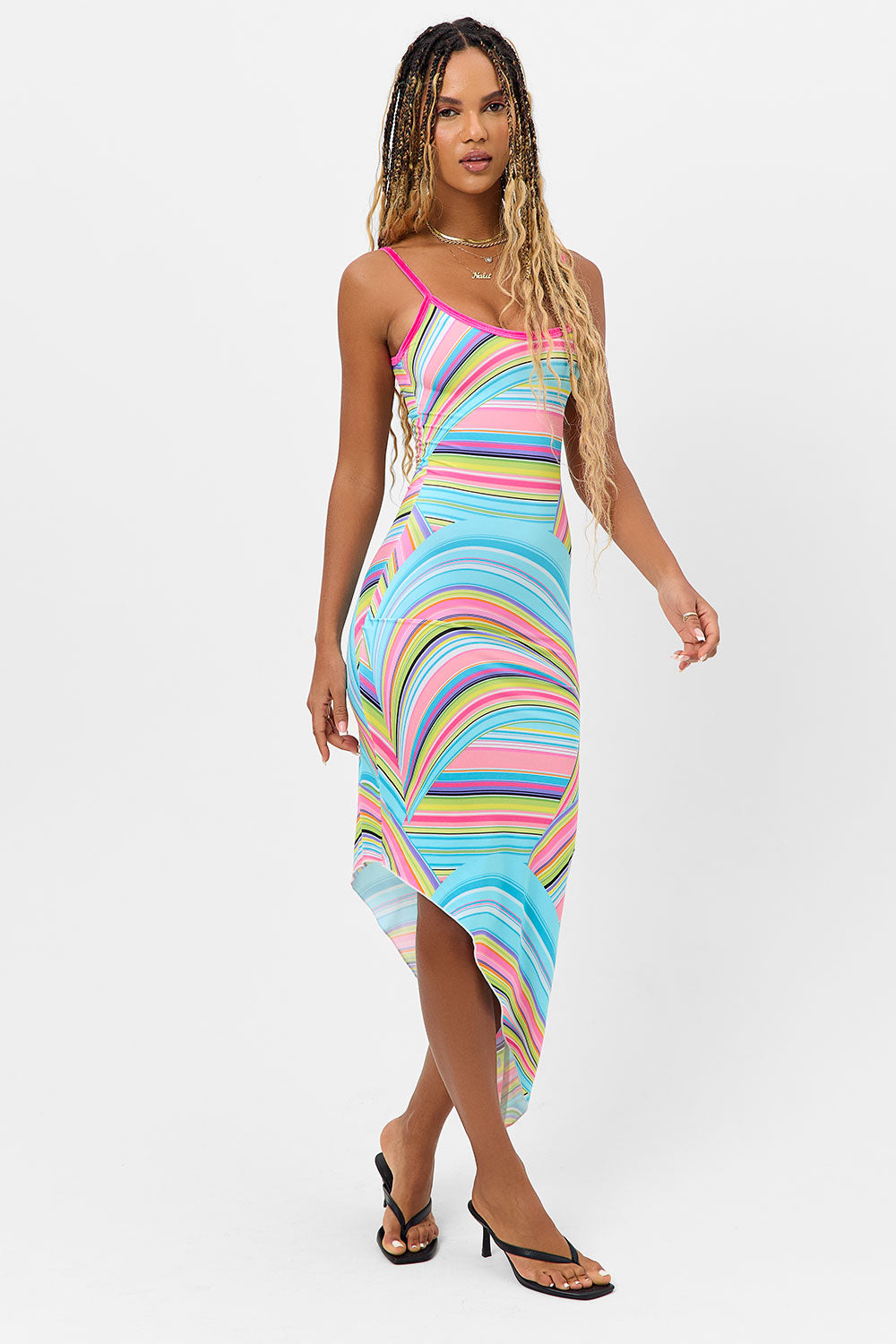 Erma Shine Dress  Rainbow Swirl