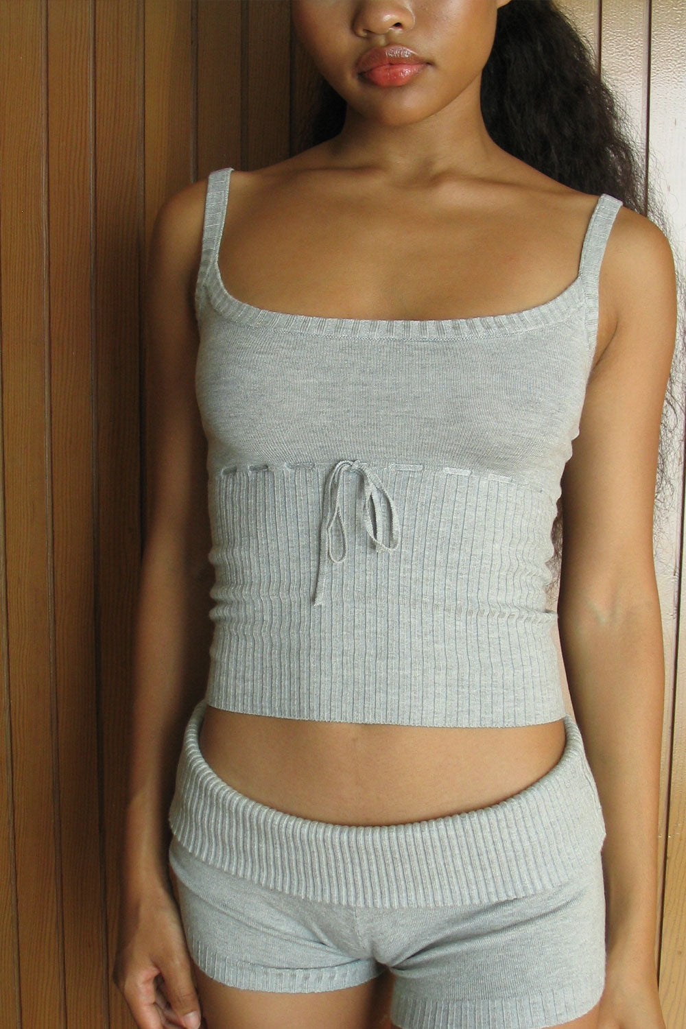 Estelle Lightweight Knit Tank  Heather Grey