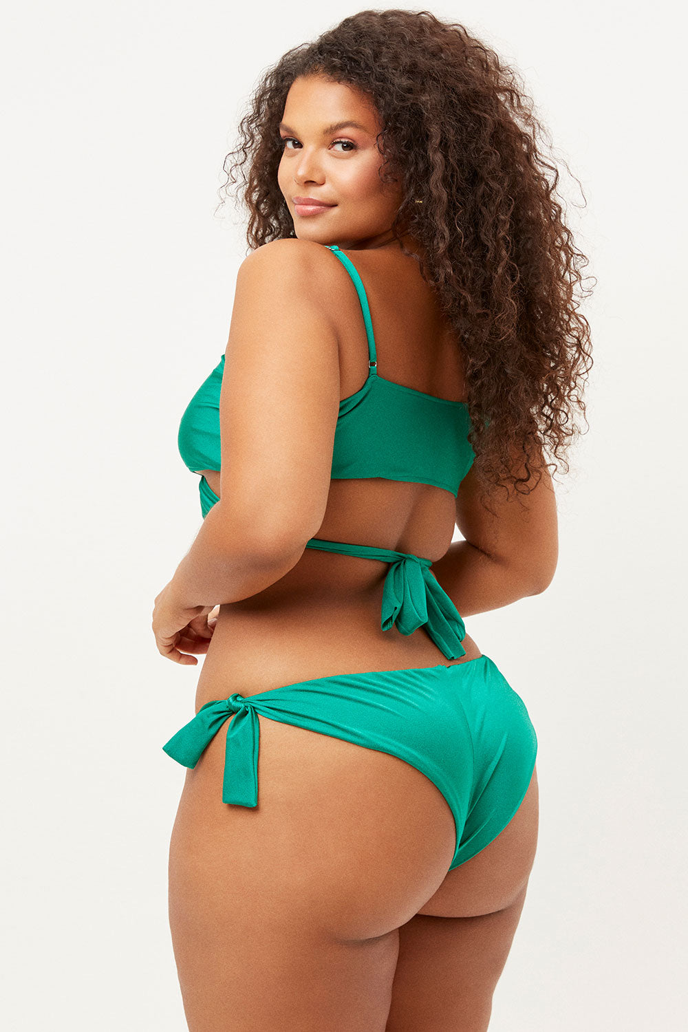 Falcon Shine String Bikini Bottom  Everglade