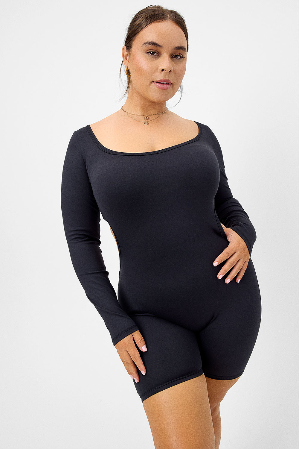 Felix Long Sleeve Bodysuit  Black